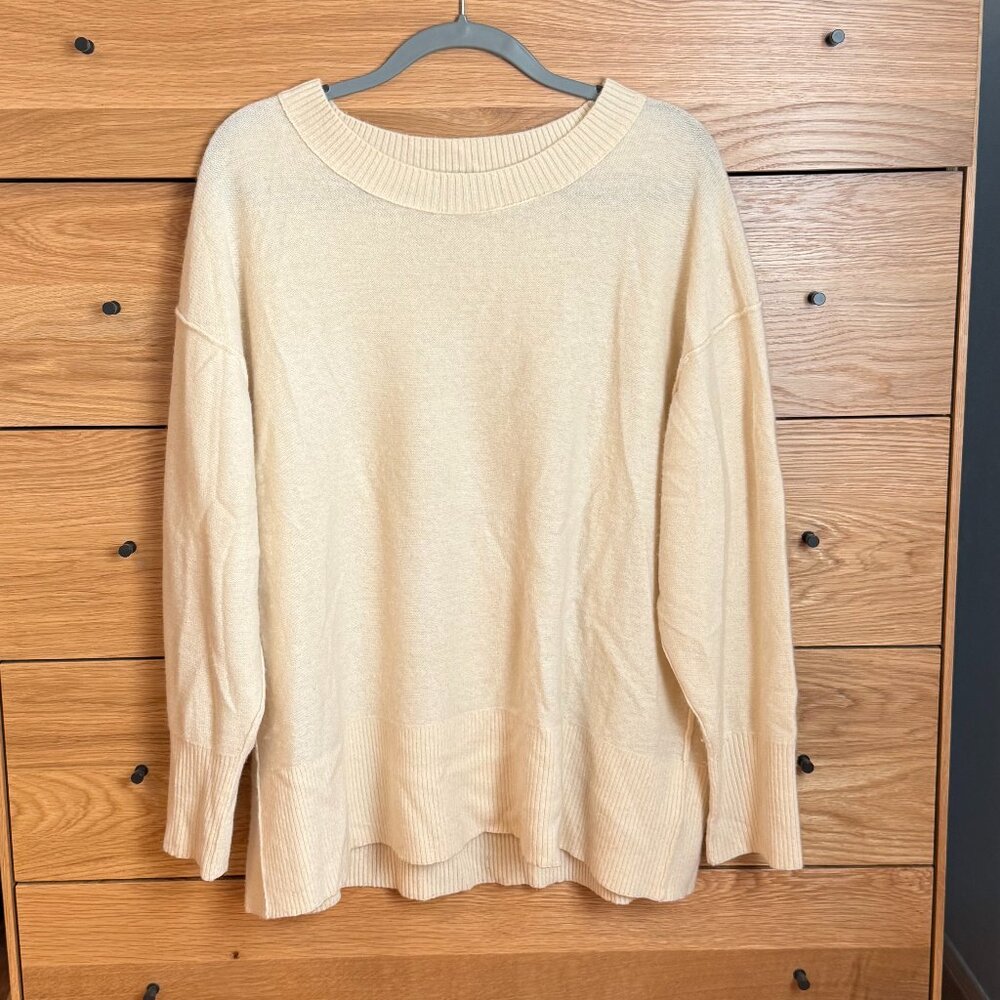 Free People 100% Cashmere Talk All Night Oversized Sweater Size M